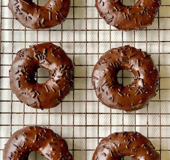 Baked Vegan Double Chocolate Donuts