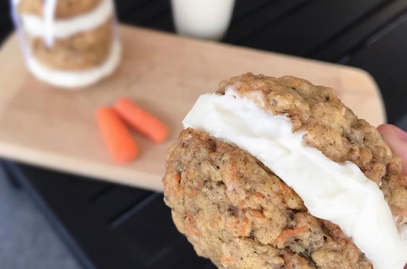 Carrot Cake Sandwich Cookies With Cream Cheese Filling