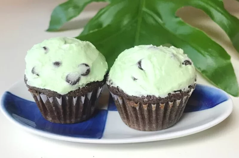 Chocolate Cupcakes With Mint Chocolate Chip Buttercream