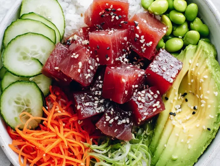 Avocado Tuna Poke Bowl Recipe