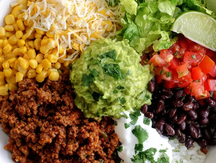 Beef Burrito Bowl with Guacamole Recipe
