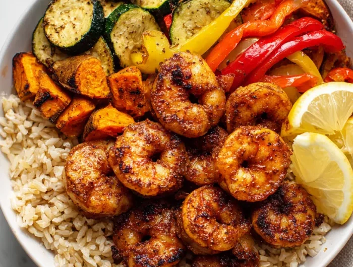 Cajun Shrimp and Roasted Veggie Bowl Recipe