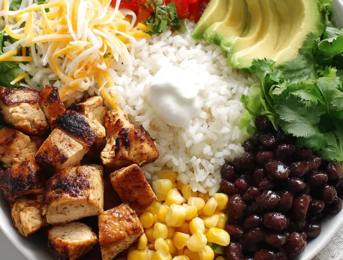 Chicken Burrito Bowl with Rice and Beans Recipe