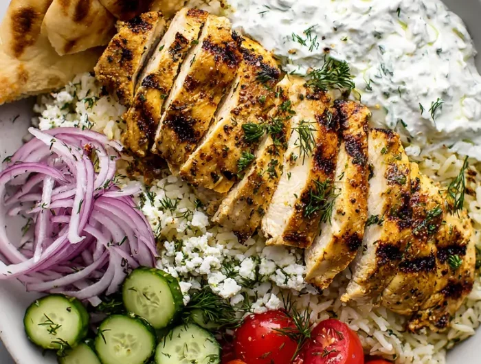 Chicken Gyro Bowl with Tzatziki and Pita Recipe