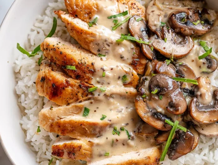 Creamy Mushroom Chicken Rice Bowl Recipe