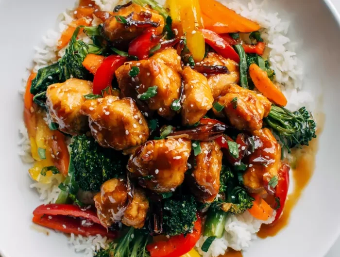 Honey Garlic Chicken Veggie Bowl Recipe