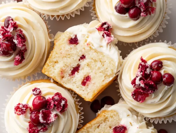 White Chocolate Cranberry Cupcakes Recipe