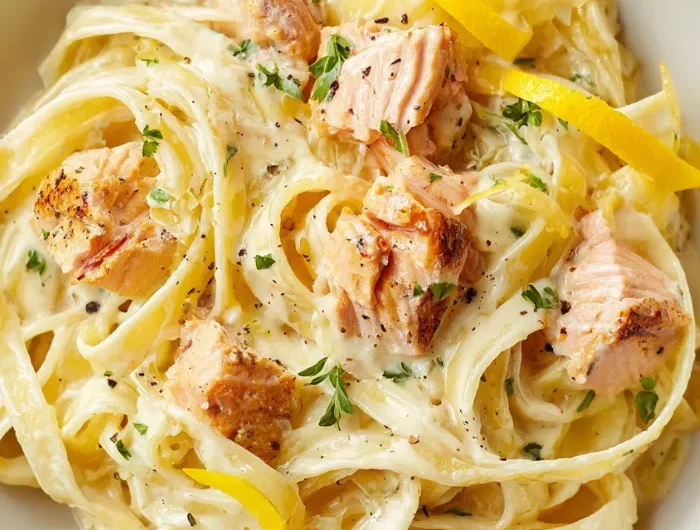 Creamy Lemon Salmon Pasta Recipe