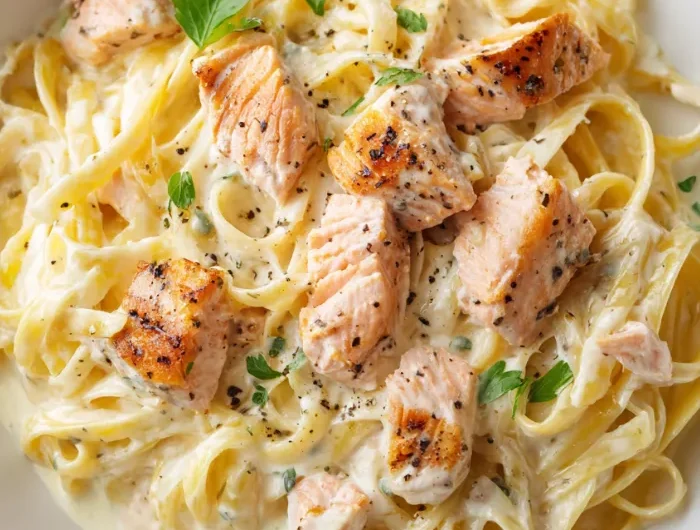 Salmon Alfredo Pasta Recipe