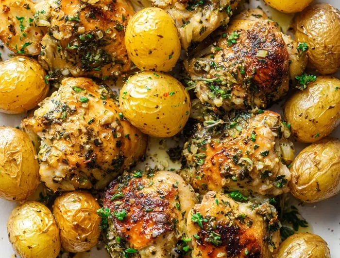Sheet-Pan Garlic Butter Chicken and Potatoes Recipe