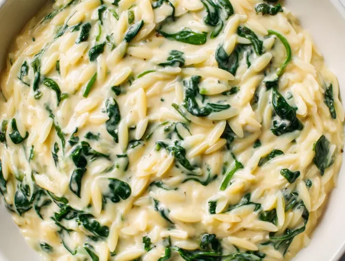 Creamy Spinach Orzo with Cheese Recipe