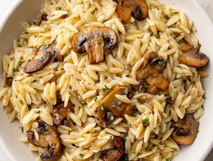 Garlic Butter Orzo with Mushrooms Recipe