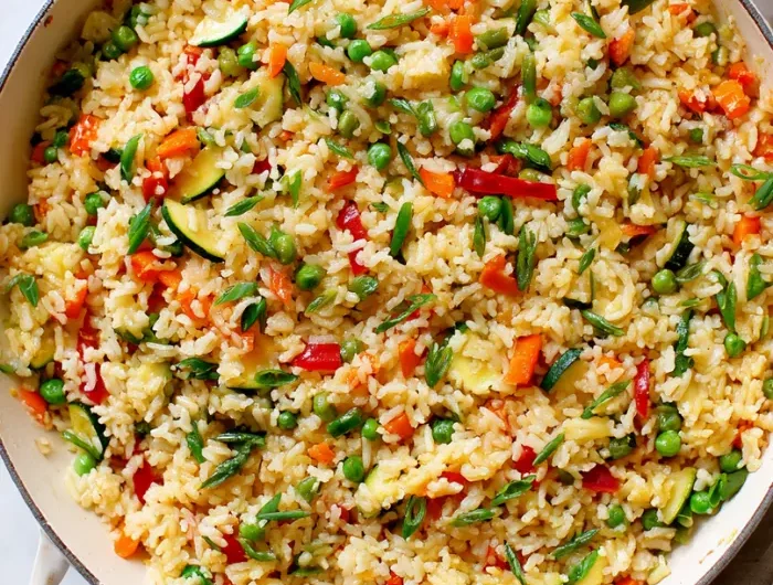 Garlic Butter Veggie Rice Skillet Recipe