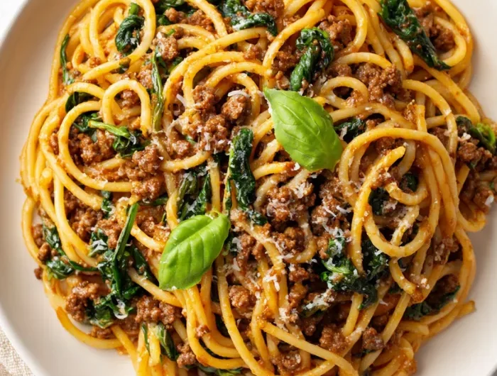 Ground Beef and Spinach Pasta Recipe