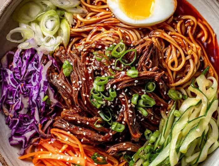Korean Beef Bibim Noodles Recipe
