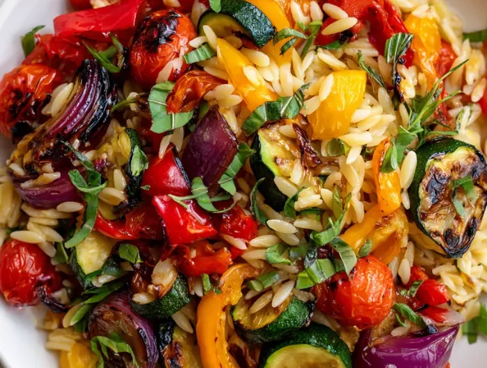 Orzo with Roasted Veggies Recipe