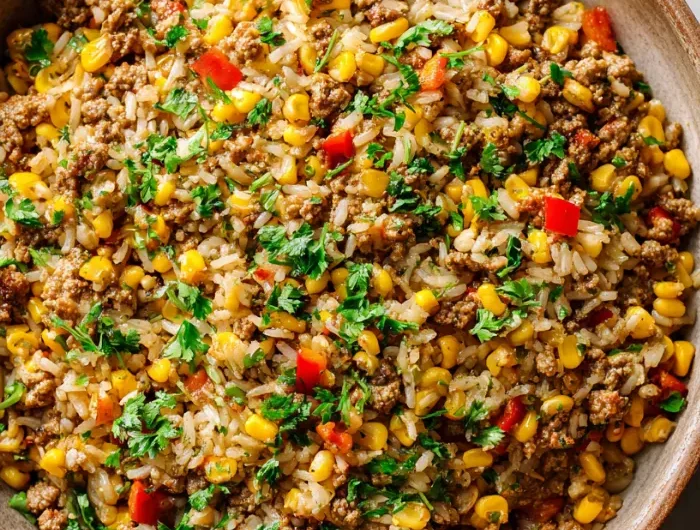 Turkey and Corn Rice Pan Recipe