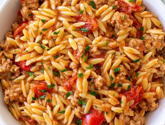 Turkey and Tomato Orzo Skillet Recipe