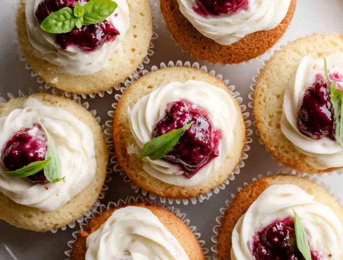 Basil Blueberry Filled Cupcakes Recipe
