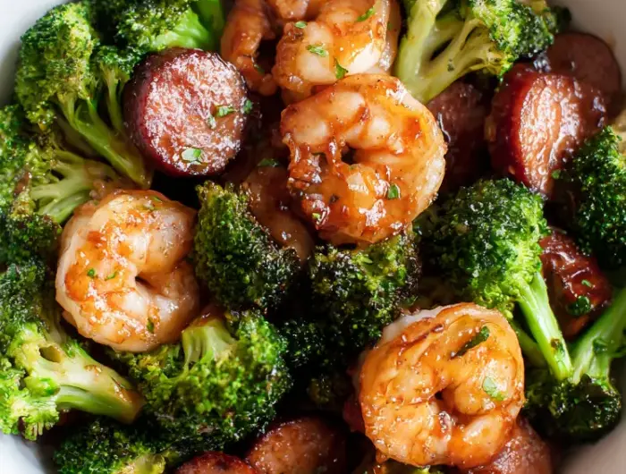 Honey Garlic Shrimp, Sausage & Broccoli Recipe