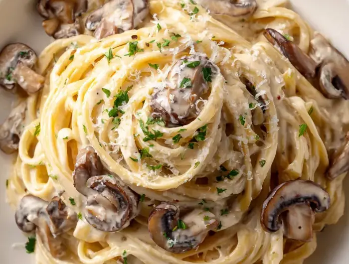 Creamy Mushroom Alfredo Pasta Recipe