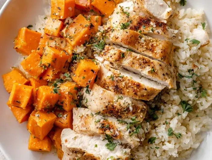 Healthy Chicken & Sweet Potato Rice Bowl Recipe